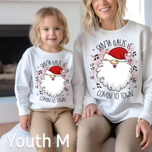 Kid Medium Fleece Sweatshirt Santa Claus Coming to town